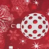 VBS Marktplatz Stoff Meterware|Weihnachtsstoffe>Motiv-Stoff Leinenoptik "Weihnachtskugeln-Rot"