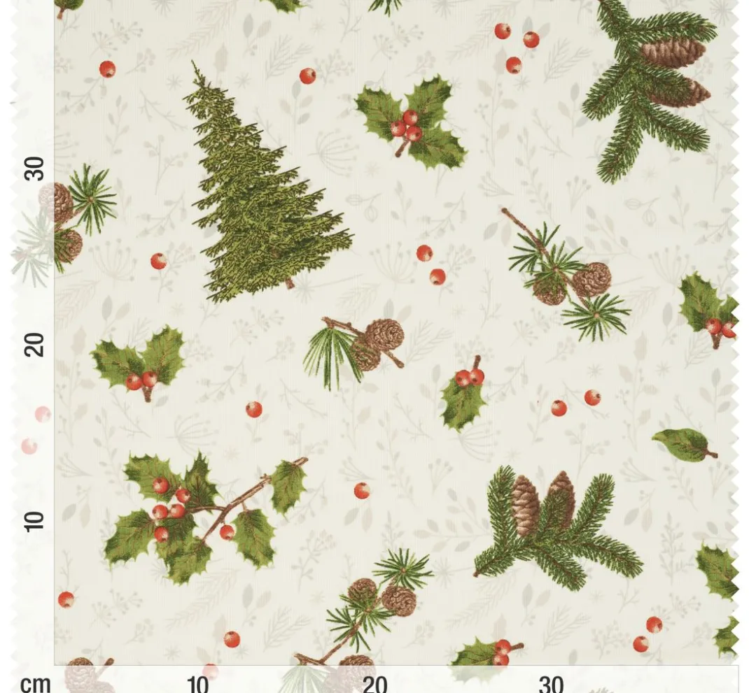 VBS Marktplatz Weihnachtsstoffe|Stoff Meterware>Motiv-Stoff Leinenoptik "Woodland"