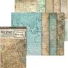 Stamperia Decoupage|Seidenpapier & Strohseide>Motiv-Strohseide Backgrounds "Around the World", 8er-Set