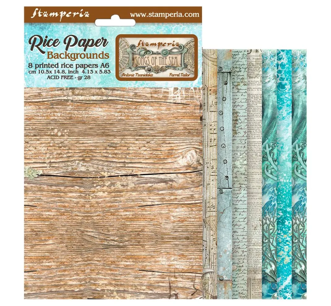 Stamperia Decoupage|Seidenpapier & Strohseide>Motiv-Strohseide Backgrounds "Songs of the Sea"