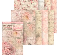 Stamperia Decoupage|Seidenpapier & Strohseide>Motiv-Strohseide Backgrounds "Shabby Rose"