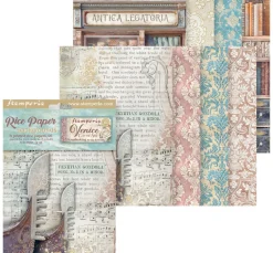 Stamperia Decoupage|Seidenpapier & Strohseide>Motiv-Strohseide Backgrounds "Venice City of Art"