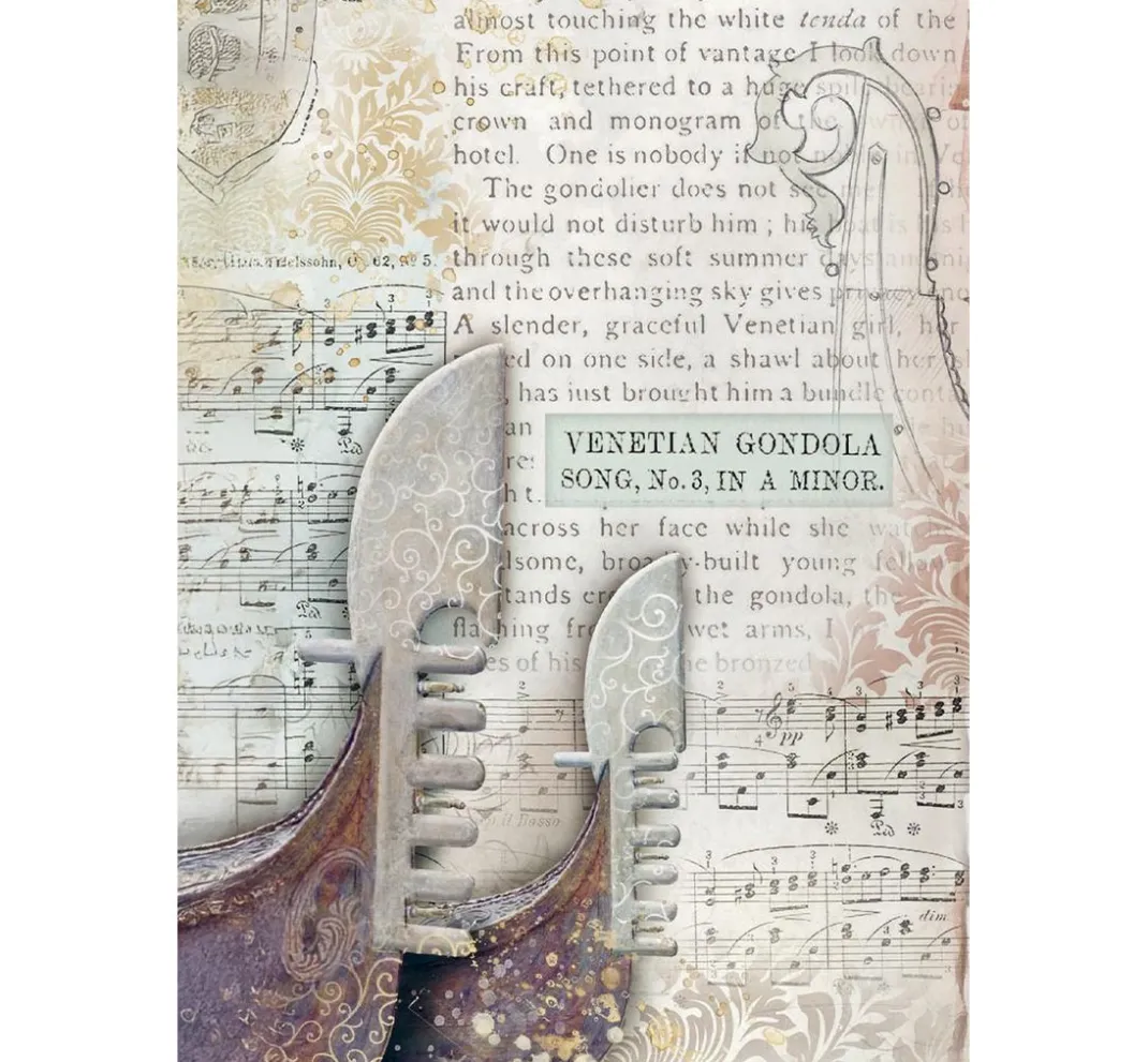 Stamperia Decoupage|Seidenpapier & Strohseide>Motiv-Strohseide Backgrounds "Venice City of Art"