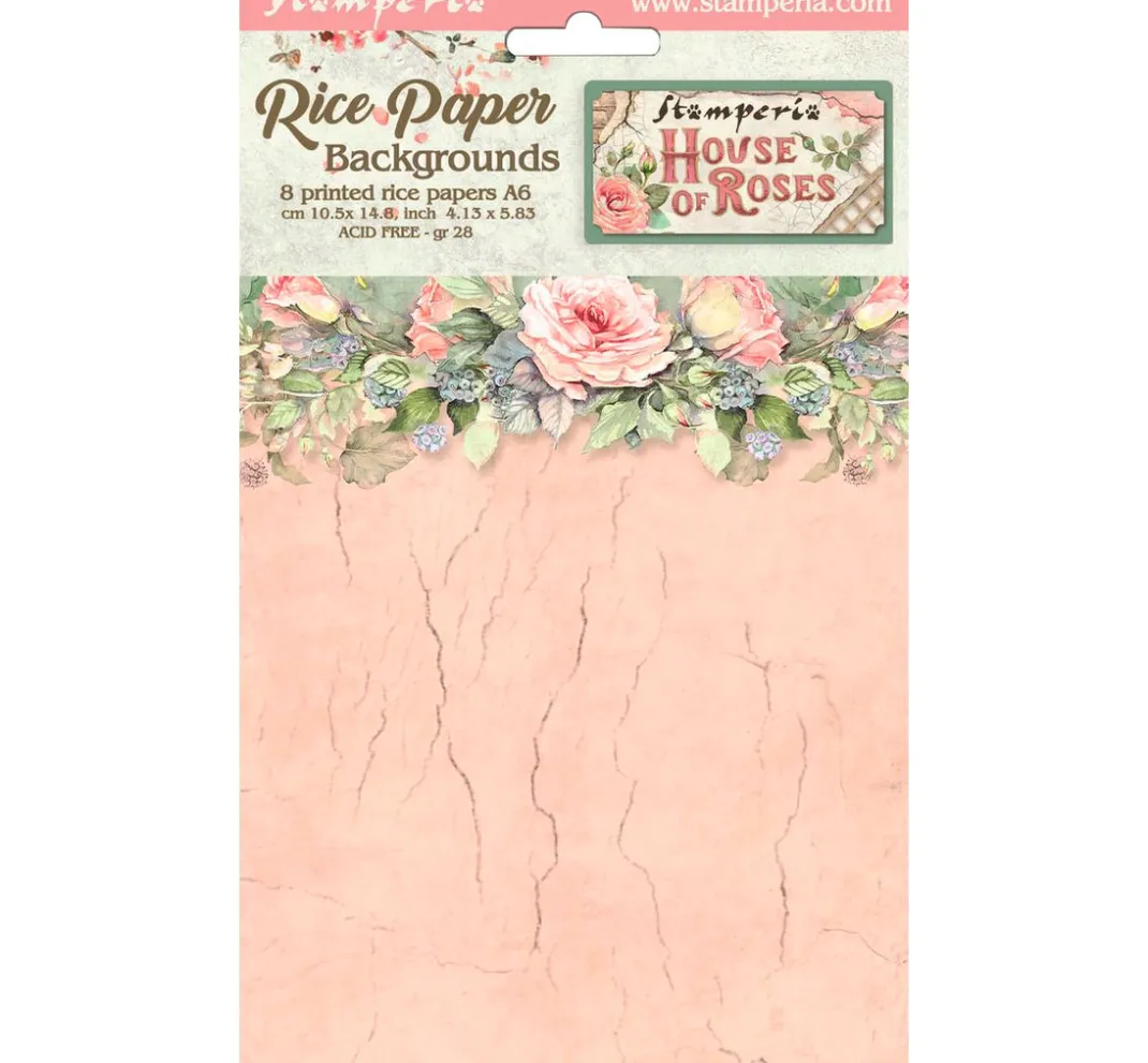 Stamperia Decoupage|Seidenpapier & Strohseide>Motiv-Strohseide Backgrounds "House of Roses"