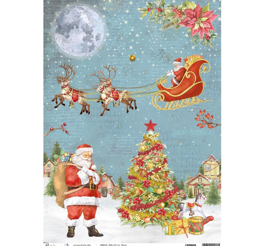 Ciao Bella Seidenpapier & Strohseide|Decoupage>Motiv-Strohseide "Bescherung"
