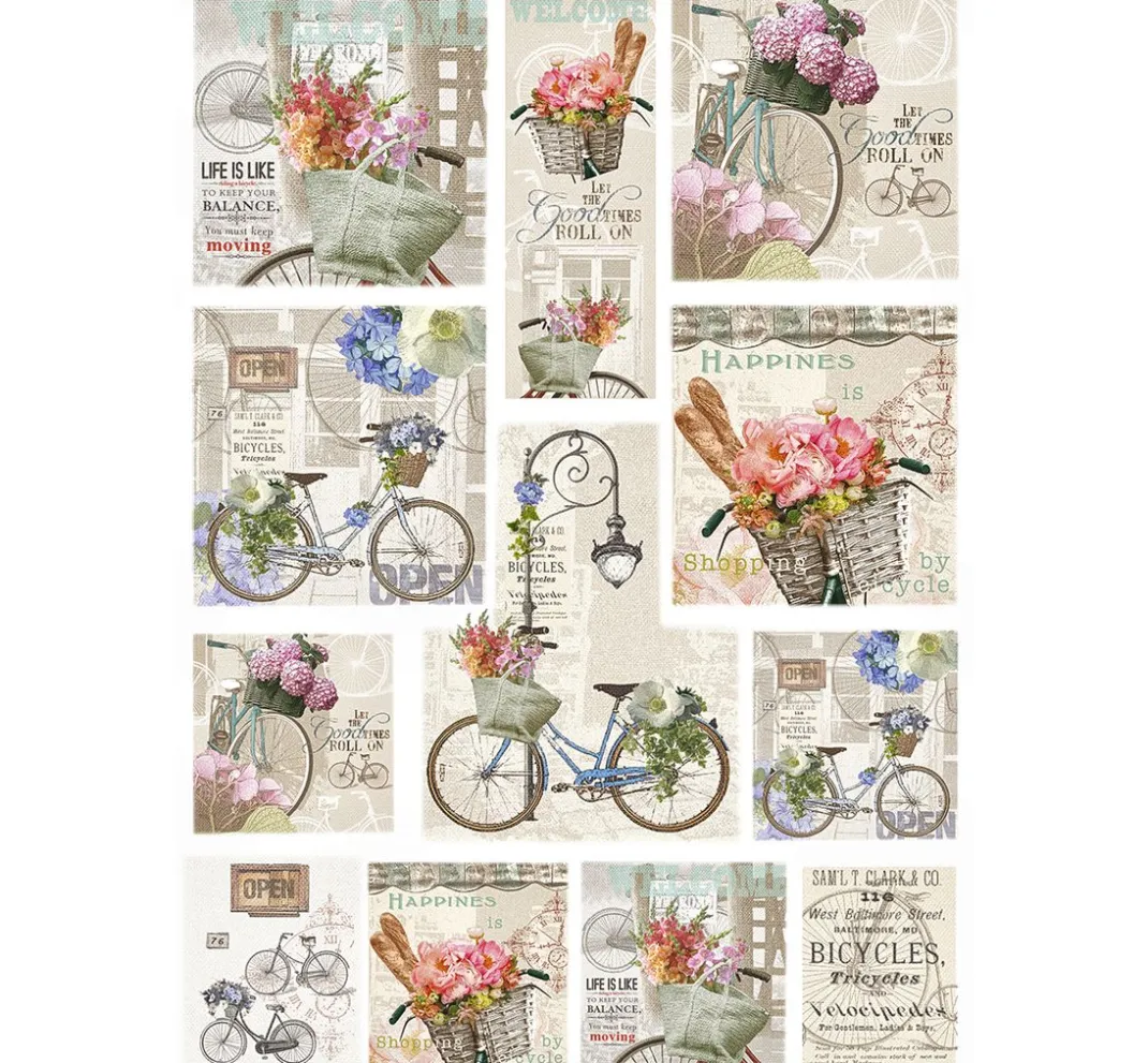 renkalik Decoupage|Seidenpapier & Strohseide>Motiv-Strohseide "Bicycle"