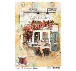Ciao Bella Decoupage|Seidenpapier & Strohseide>Motiv-Strohseide "Café de Paris"