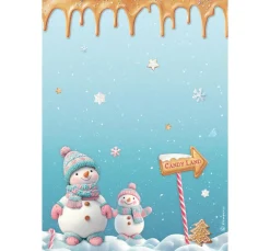 Stamperia Seidenpapier & Strohseide|Decoupage>Motiv-Strohseide "Candy Christmas - Snowman"