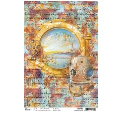 Ciao Bella Decoupage|Seidenpapier & Strohseide>Motiv-Strohseide "Coral Reef - Bullauge"