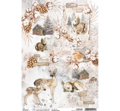 Ciao Bella Decoupage|Seidenpapier & Strohseide>Motiv-Strohseide "Cosy Winter"