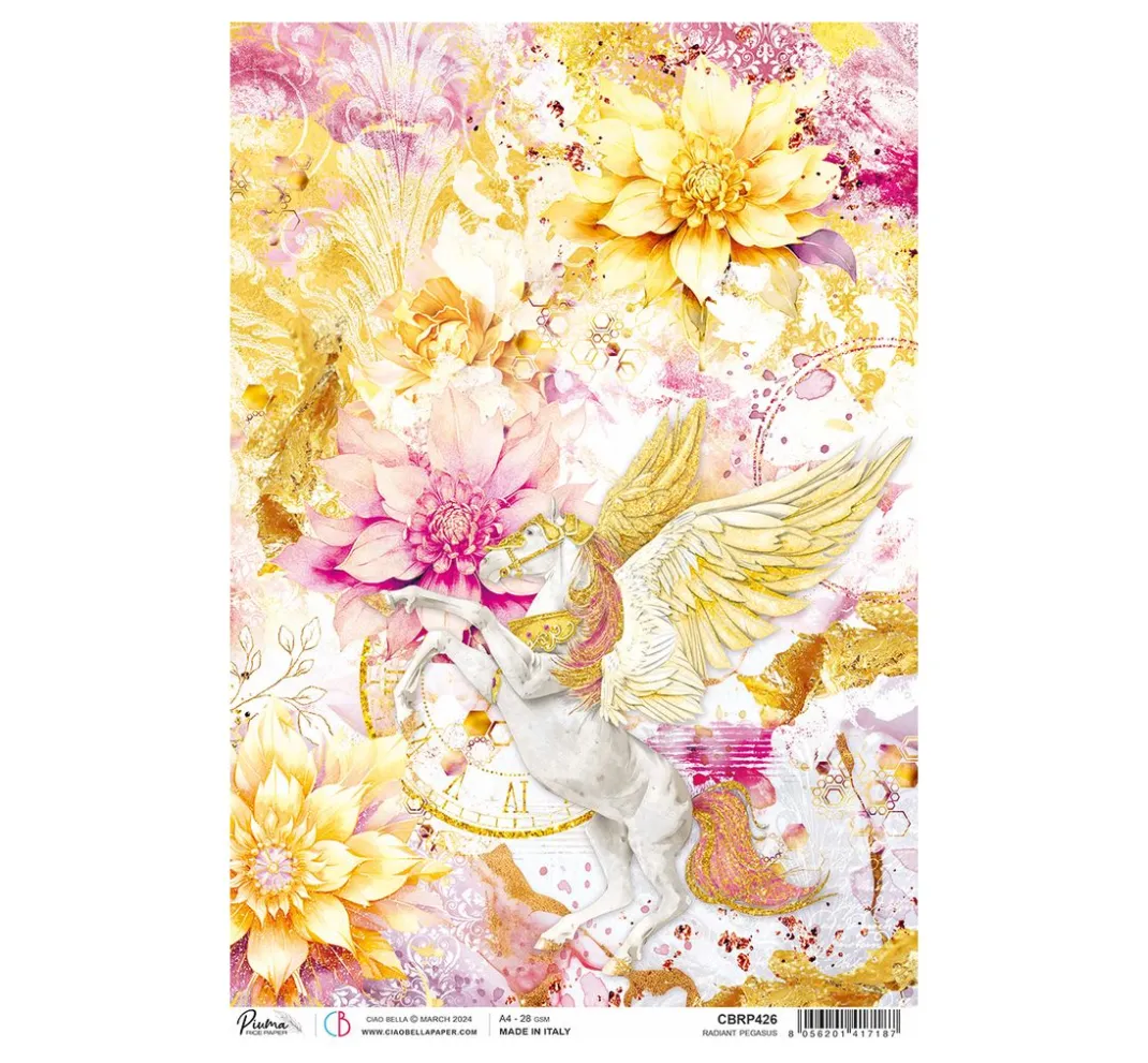 Ciao Bella Decoupage|Seidenpapier & Strohseide>Motiv-Strohseide "Ethereal - Pegasus"