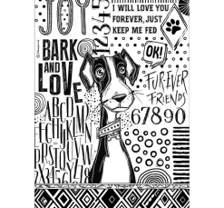 Stamperia Decoupage|Seidenpapier & Strohseide>Motiv-Strohseide "Furry Friends - Dog Black and White"