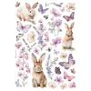 Stamperia Decoupage|Seidenpapier & Strohseide>Motiv-Strohseide "Hasen und Schmetterlinge"