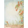 Stamperia Decoupage|Seidenpapier & Strohseide>Motiv-Strohseide "Hidden Grove - Strawberries"