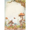 Stamperia Decoupage|Seidenpapier & Strohseide>Motiv-Strohseide "Hidden Grove - Mushroom Houses"