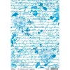 Ciao Bella Decoupage|Seidenpapier & Strohseide>Motiv-Strohseide "Indigo Scripts"