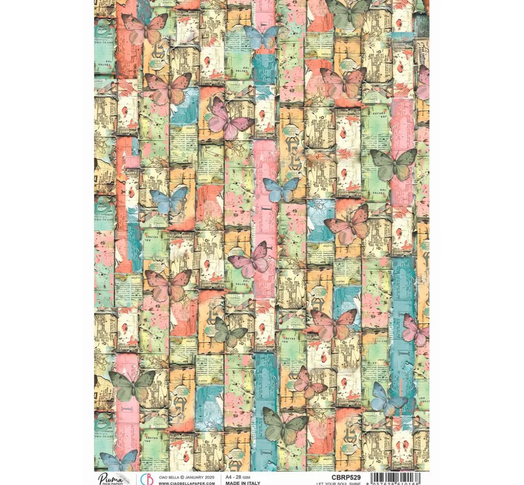 Ciao Bella Decoupage|Seidenpapier & Strohseide>Motiv-Strohseide "Let your Soul shine"