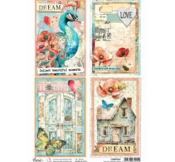 Ciao Bella Decoupage|Seidenpapier & Strohseide>Motiv-Strohseide "Majestic Dreams Cards"