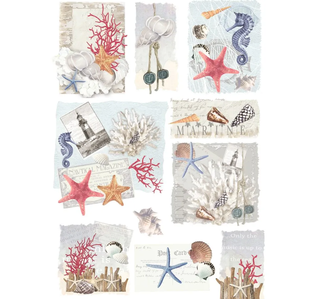 renkalik Decoupage|Seidenpapier & Strohseide>Motiv-Strohseide "Marine"