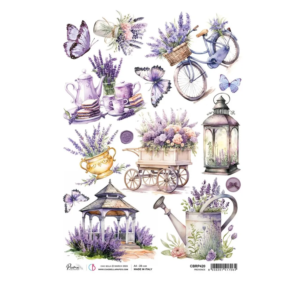 Ciao Bella Decoupage|Seidenpapier & Strohseide>Motiv-Strohseide "Morning Provence - Provence"