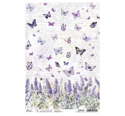 Ciao Bella Decoupage|Seidenpapier & Strohseide>Motiv-Strohseide "Morning Provence - Lavendel und Schmetterlinge"