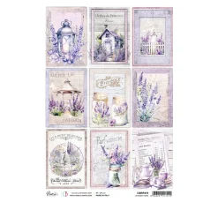 Ciao Bella Decoupage|Seidenpapier & Strohseide>Motiv-Strohseide "Morning Provence - Lavender Cards"