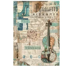Stamperia Seidenpapier & Strohseide>Motiv-Strohseide "Music - Violin"