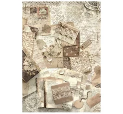 Stamperia Decoupage|Seidenpapier & Strohseide>Motiv-Strohseide "Old Lace"