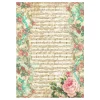 Stamperia Decoupage|Seidenpapier & Strohseide>Motiv-Strohseide "Precious - Rose and Music"