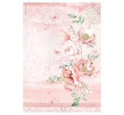 Stamperia Decoupage|Seidenpapier & Strohseide>Motiv-Strohseide "Roseland - Flowers"