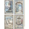 Stamperia Decoupage|Seidenpapier & Strohseide>Motiv-Strohseide "Silent Sea - Cards"