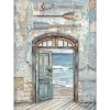Stamperia Decoupage|Seidenpapier & Strohseide>Motiv-Strohseide "Silent Sea - Tür zum Meer"