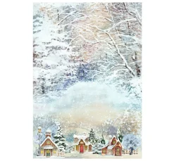 renkalik Seidenpapier & Strohseide|Decoupage>Motiv-Strohseide "Snowtime"