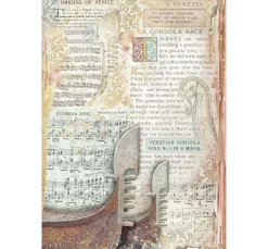 Stamperia Decoupage|Seidenpapier & Strohseide>Motiv-Strohseide "Venice City of Art - Gondola"