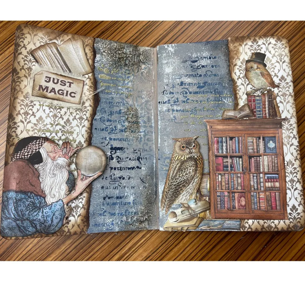 Stamperia Decoupage|Seidenpapier & Strohseide>Motiv-Strohseide "Vintage Library Flowers"