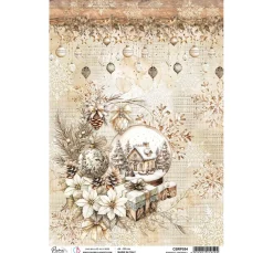 Ciao Bella Decoupage|Seidenpapier & Strohseide>Motiv-Strohseide "Winter Season - Romantic Snowball"