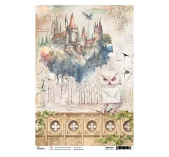 Ciao Bella Decoupage|Seidenpapier & Strohseide>Motiv-Strohseide "Wizard Academy - Magic Castle"