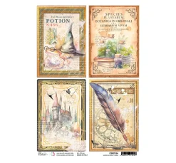 Ciao Bella Decoupage|Seidenpapier & Strohseide>Motiv-Strohseide "Wizard Academy - Zauberkarten"