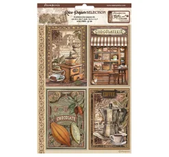 Stamperia Decoupage|Seidenpapier & Strohseide>Motiv-Strohseiden Sortiment "Coffee and Chocolate"
