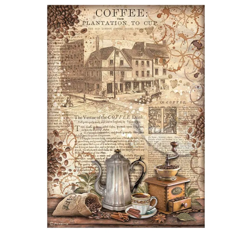 Stamperia Decoupage|Seidenpapier & Strohseide>Motiv-Strohseiden Sortiment "Coffee and Chocolate"