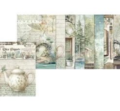 Stamperia Decoupage|Seidenpapier & Strohseide>Motiv-Strohseiden Sortiment "Herbarium Silvae", 8er Set