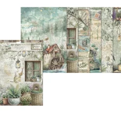 Stamperia Decoupage|Seidenpapier & Strohseide>Motiv-Strohseiden Sortiment "Herbarium Silvae", 6er-Set