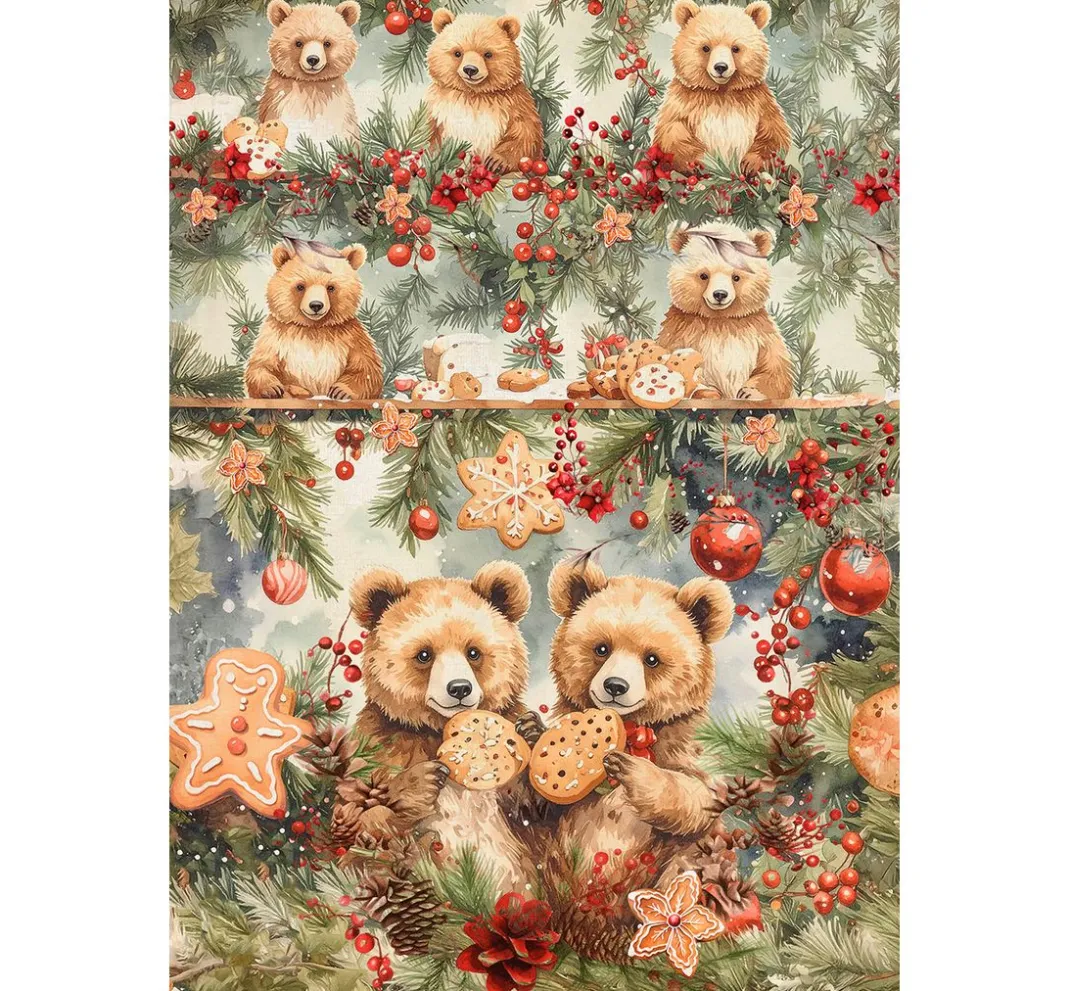 Ciao Bella Seidenpapier & Strohseide|Decoupage>Motiv-Strohseiden Sortiment "Cosy Christmas", 8er-Set