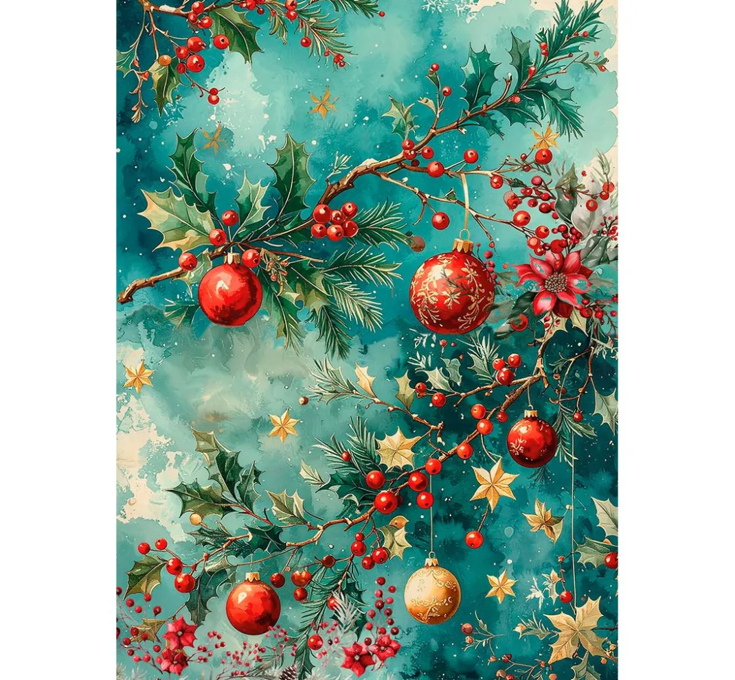 Ciao Bella Seidenpapier & Strohseide|Decoupage>Motiv-Strohseiden Sortiment "Cosy Christmas", 8er-Set