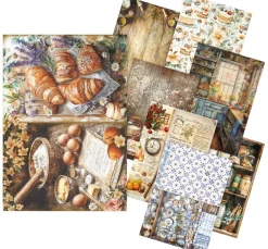 Ciao Bella Decoupage|Seidenpapier & Strohseide>Motiv-Strohseiden Sortiment "Cookbook", 8er-Set