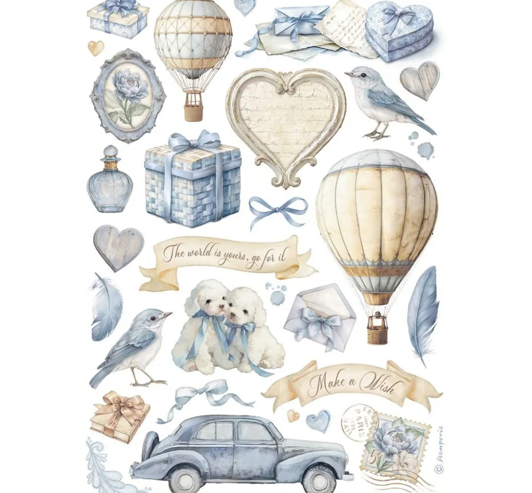 Stamperia Decoupage|Seidenpapier & Strohseide>Motiv-Strohseiden Sortiment "Timeless", 6er-Set