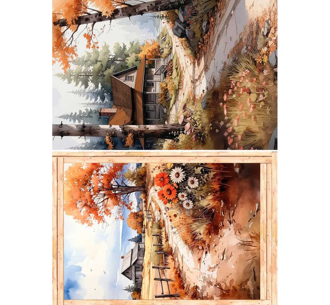 Ciao Bella Decoupage|Seidenpapier & Strohseide>Motiv-Strohseiden Sortiment "Hallo Herbst", 8er-Set