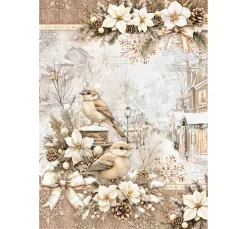Ciao Bella Decoupage|Seidenpapier & Strohseide>Motiv-Strohseiden Sortiment "Winter Season", 8er-Set