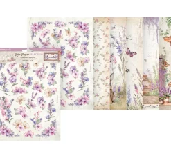 Stamperia Decoupage|Seidenpapier & Strohseide>Motiv-Strohseiden Sortiment "Lavender"