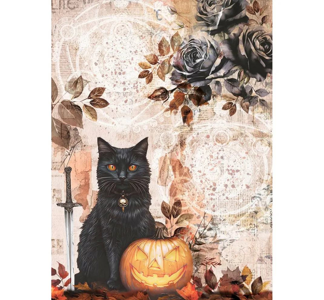 Ciao Bella Decoupage|Seidenpapier & Strohseide>Motiv-Strohseiden Sortiment "Dark Akademia", 8er-Set